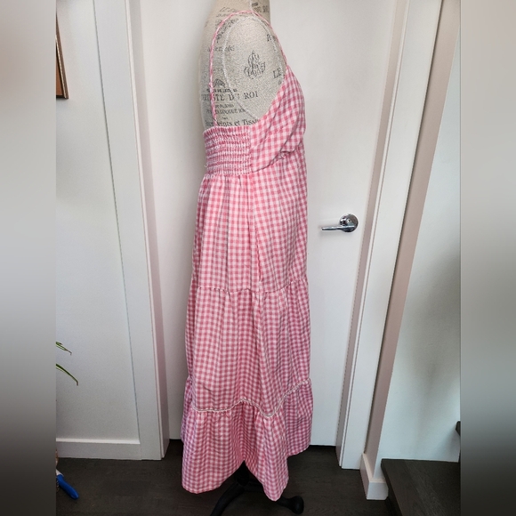 Pink Romantic Gingham Maxi Dress - Picture 12 of 16